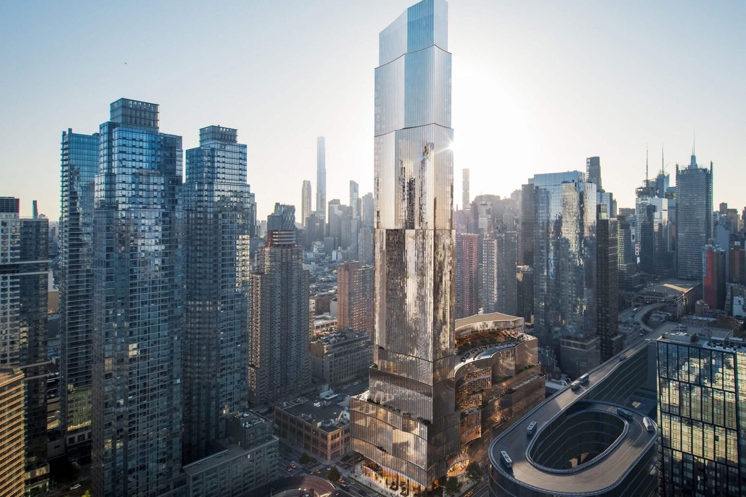 The avenir looking east with silver towers on the left.jpg
