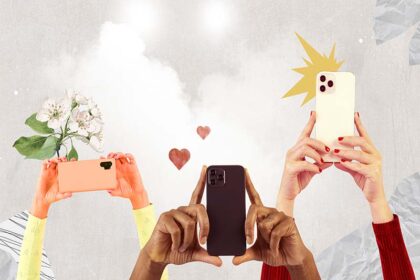 Social media audience crowd filming through smartphones remixed media.jpg