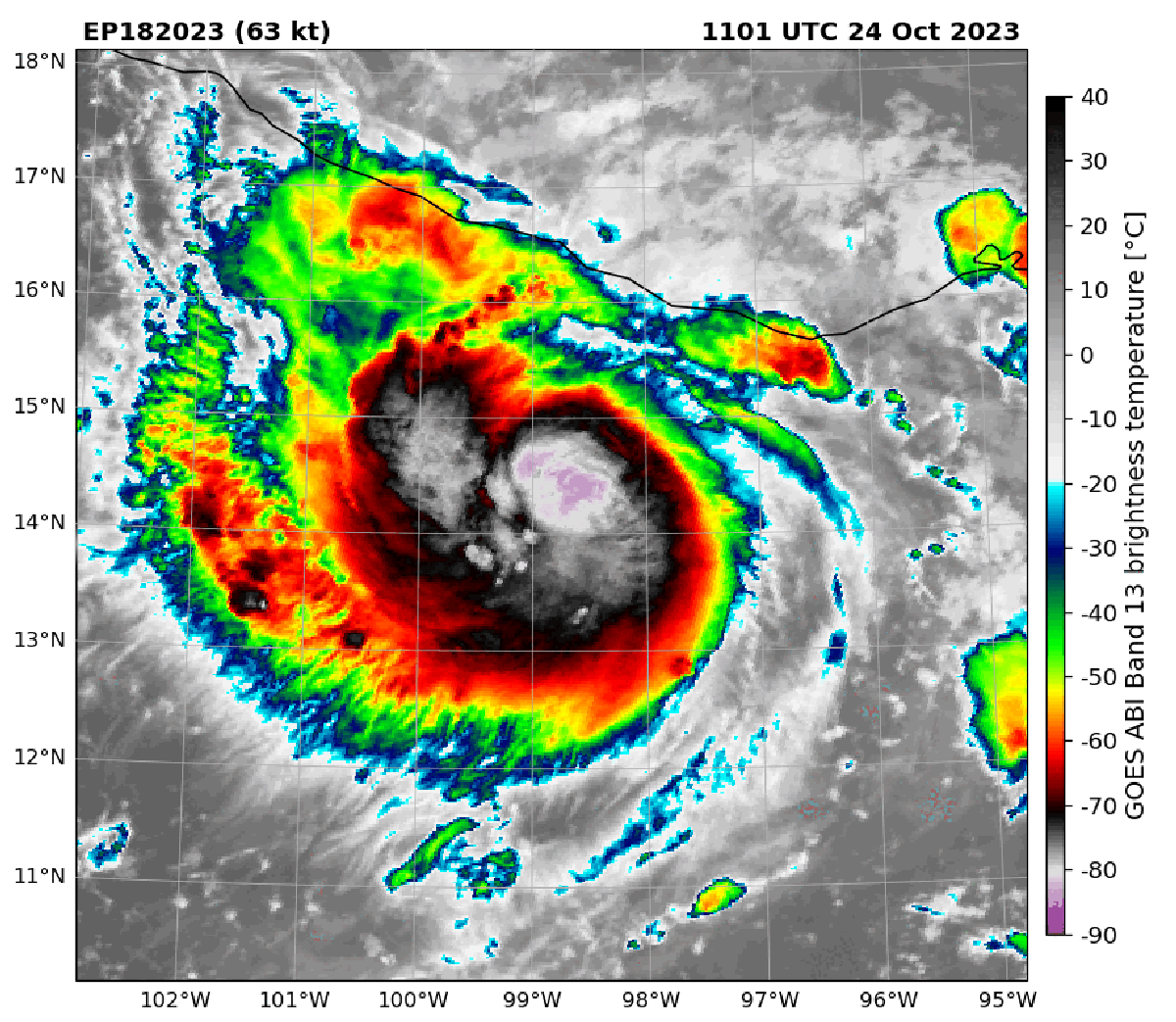 Hurricane otis satellite imagery.gif