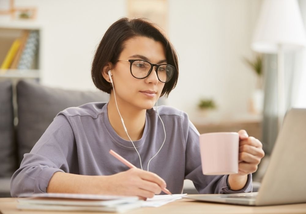 A student working online as a transcriptionist.jpg
