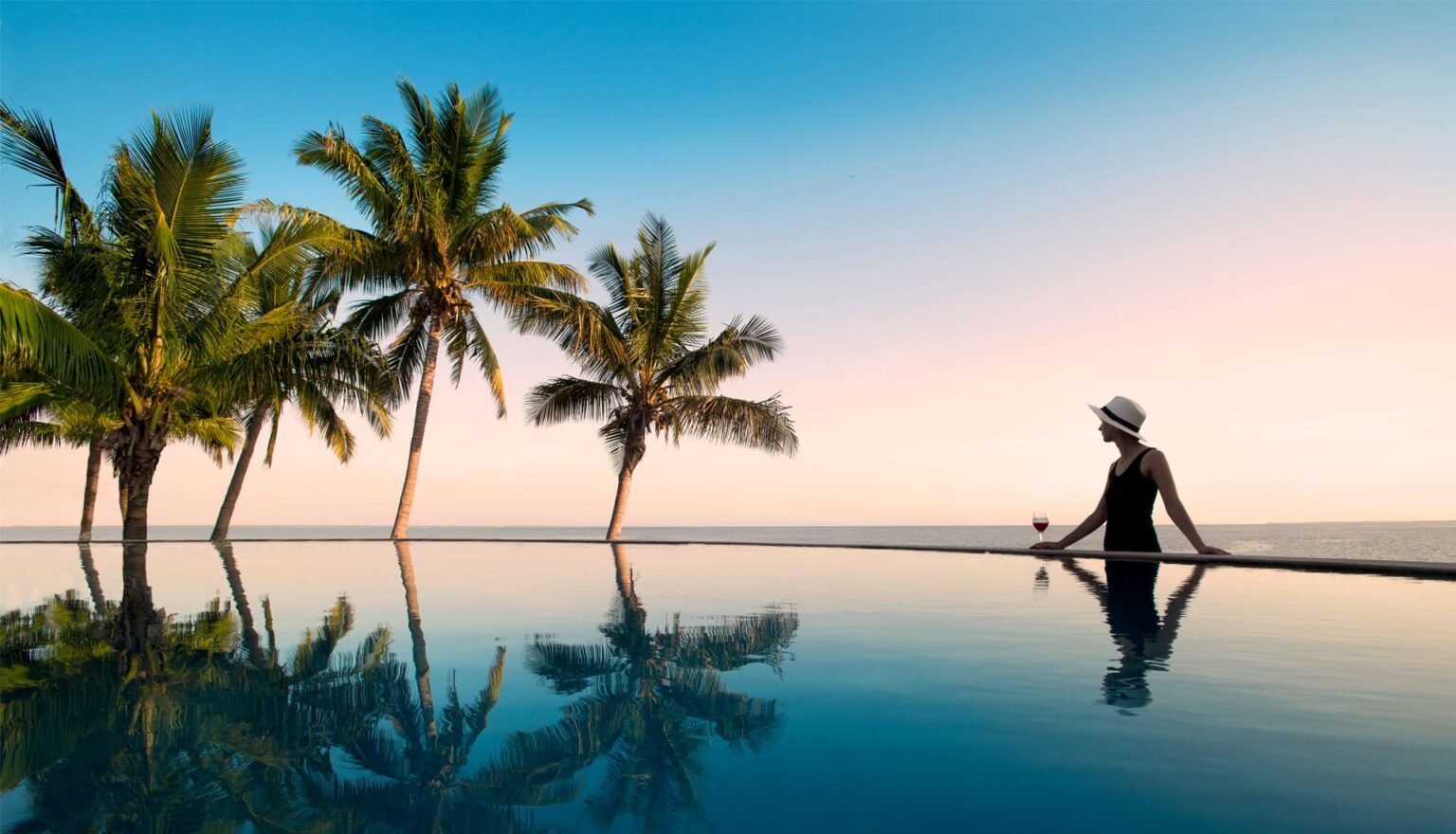 Swimming pool with sunset and andbeyond benguerra island in mozambique 01.jpg