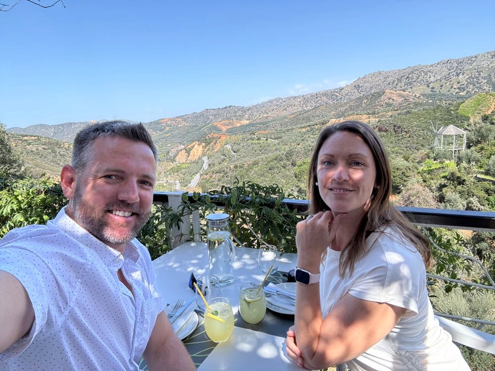 Nick and dariece at lunch in crete.jpg