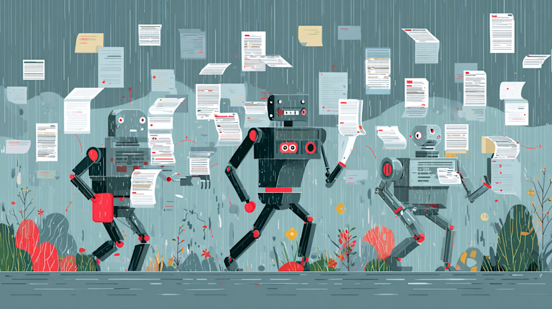 Crimedy7 illustration of robots under a rain of spreadsheets 631ae88e eea4 4112 99bd 915adbc54ca8 0.png