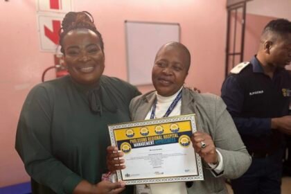 Irene Awarded a Certificate of Appreciation from the Acting Hospital CEO Dr Madidimalo Tsumele 1024x.jpeg