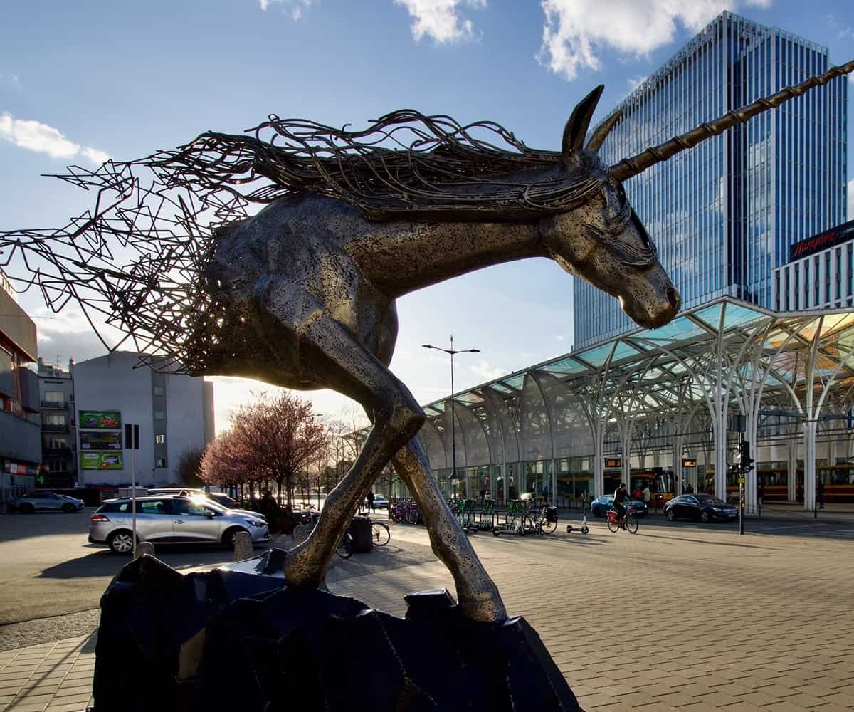 Unicorn on Piotrkowska Street Lodz in Poland.jpg